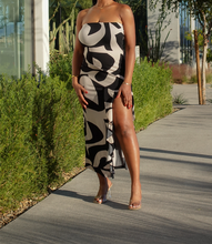 Load image into Gallery viewer, Make Your Mark Strapless Dress (Black/Cream)
