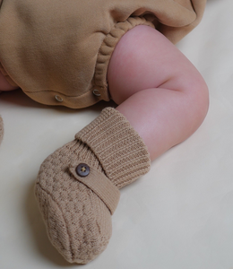 Baby Sweater Knitted Booties(Camel)