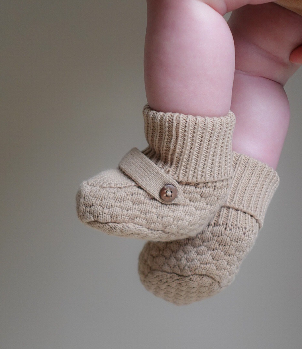 Baby Sweater Knitted Booties(Camel)