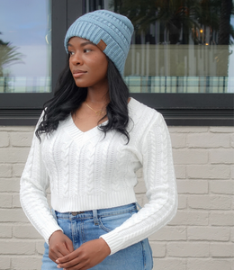 Everyday Knitted Beanie(Blue)