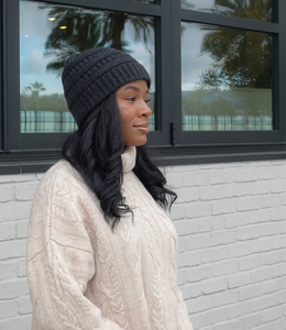 Everyday Knitted Beanie(Charcoal Grey)