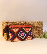 Load image into Gallery viewer, Handmade Crochet Tile Pouch(Chocolate)
