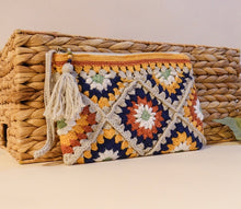 Load image into Gallery viewer, Handmade Crochet Tile Pouch(Marigold)
