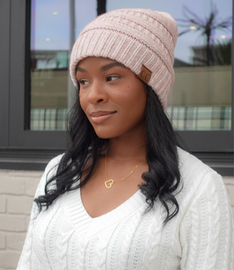 Everyday Knitted Beanie(Light Pink)