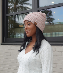 Everyday Knitted Beanie(Light Pink)