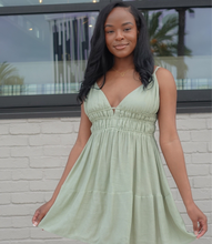 Load image into Gallery viewer, Sprung On You Flowy Dress(Moss Green)
