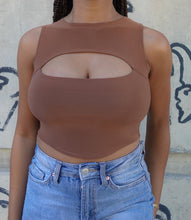 Load image into Gallery viewer, Peek A Boo Tank Top(Chocolate)
