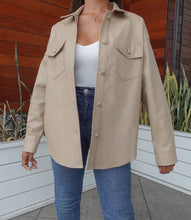 Load image into Gallery viewer, On a Mission Leather Shacket(Beige)
