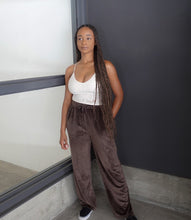 Load image into Gallery viewer, Home For The Holidays Velour Pants(Dark Chocolate)

