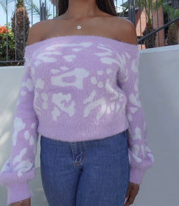 Allura Off Shoulder Sweater(Lavender)