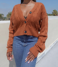 Load image into Gallery viewer, Estrella Button Down Sweater(Burnt Orange)

