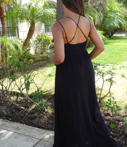 Go with the flow maxi dress(Black)