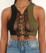 Load image into Gallery viewer, Shego Lace Up Top(Green/Black)
