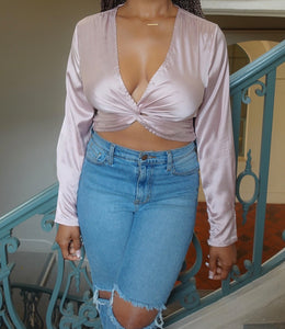 Don't Get It Twisted Satin Top(Mauve)
