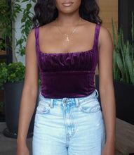 Load image into Gallery viewer, Glammed Out Velour Top(Purple)
